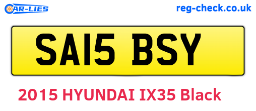 SA15BSY are the vehicle registration plates.