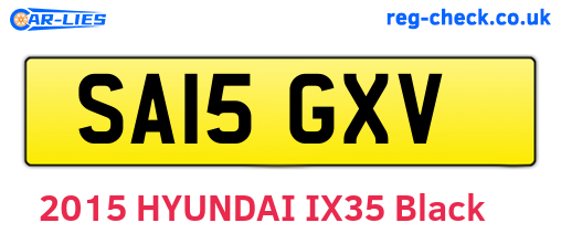 SA15GXV are the vehicle registration plates.