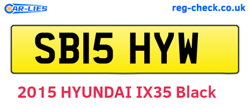 SB15HYW are the vehicle registration plates.