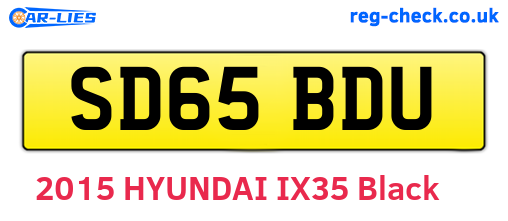 SD65BDU are the vehicle registration plates.