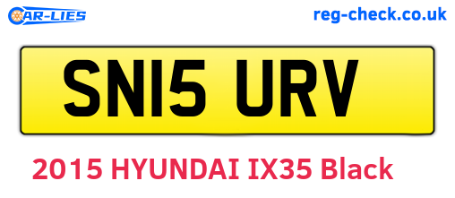 SN15URV are the vehicle registration plates.