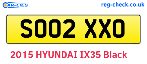 SO02XXO are the vehicle registration plates.