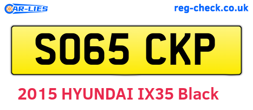 SO65CKP are the vehicle registration plates.