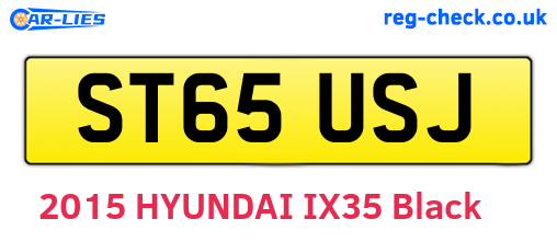 ST65USJ are the vehicle registration plates.