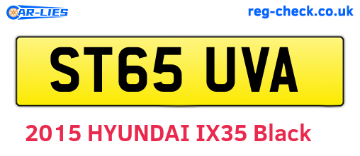 ST65UVA are the vehicle registration plates.
