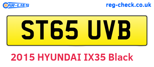 ST65UVB are the vehicle registration plates.