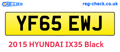 YF65EWJ are the vehicle registration plates.