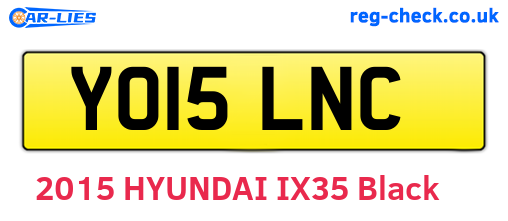 YO15LNC are the vehicle registration plates.