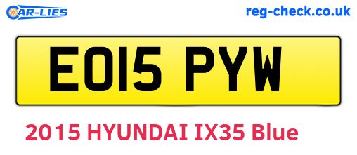 EO15PYW are the vehicle registration plates.