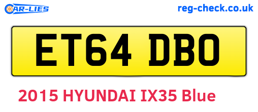 ET64DBO are the vehicle registration plates.