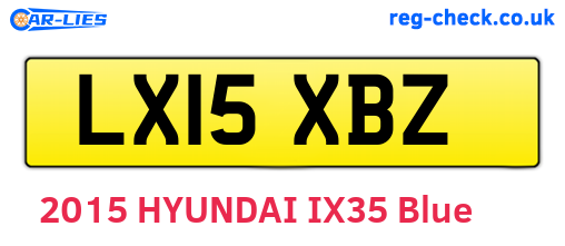 LX15XBZ are the vehicle registration plates.