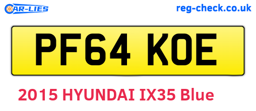 PF64KOE are the vehicle registration plates.