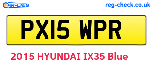 PX15WPR are the vehicle registration plates.