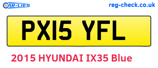 PX15YFL are the vehicle registration plates.