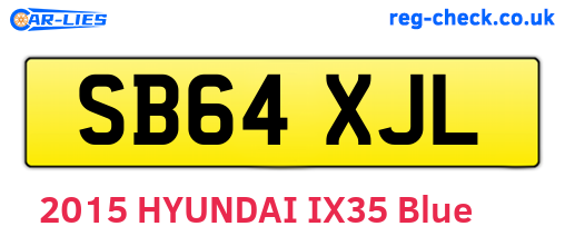 SB64XJL are the vehicle registration plates.