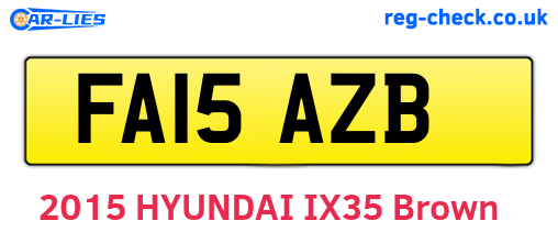 FA15AZB are the vehicle registration plates.
