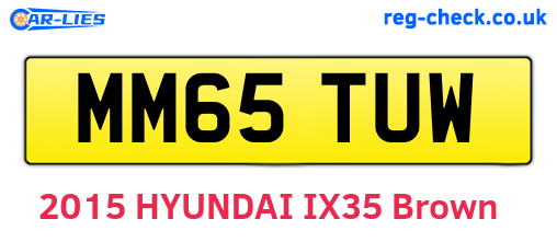 MM65TUW are the vehicle registration plates.