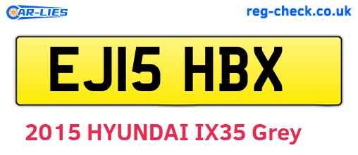 EJ15HBX are the vehicle registration plates.
