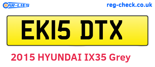 EK15DTX are the vehicle registration plates.