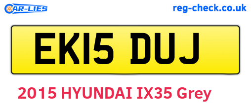 EK15DUJ are the vehicle registration plates.