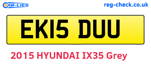 EK15DUU are the vehicle registration plates.