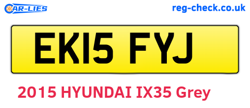 EK15FYJ are the vehicle registration plates.