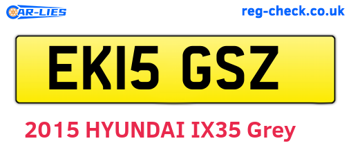 EK15GSZ are the vehicle registration plates.