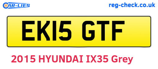 EK15GTF are the vehicle registration plates.
