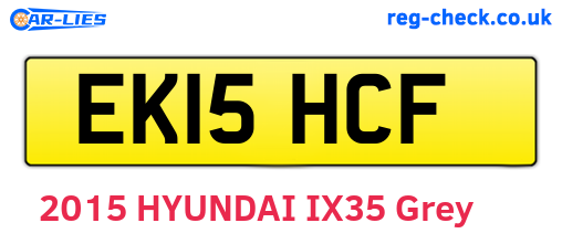 EK15HCF are the vehicle registration plates.