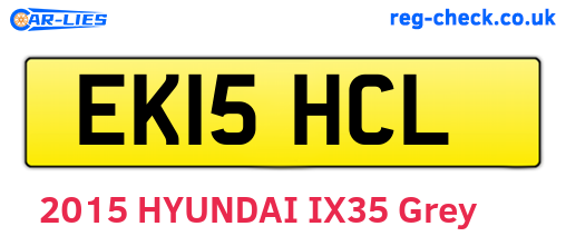 EK15HCL are the vehicle registration plates.