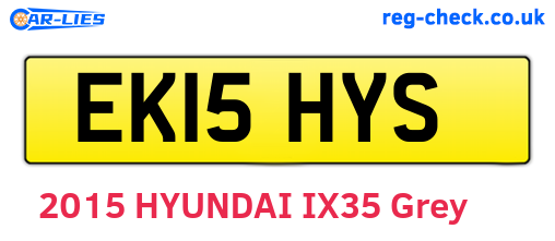 EK15HYS are the vehicle registration plates.