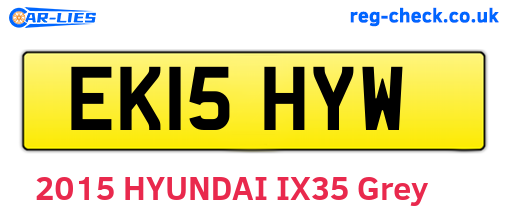 EK15HYW are the vehicle registration plates.