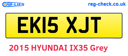 EK15XJT are the vehicle registration plates.