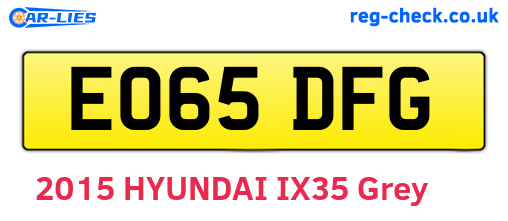 EO65DFG are the vehicle registration plates.