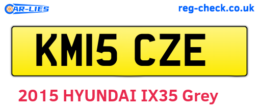 KM15CZE are the vehicle registration plates.