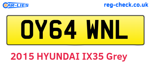 OY64WNL are the vehicle registration plates.