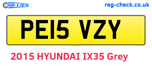 PE15VZY are the vehicle registration plates.
