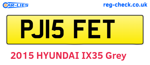 PJ15FET are the vehicle registration plates.