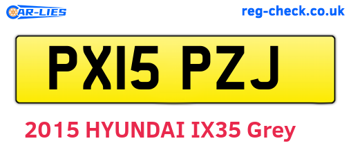PX15PZJ are the vehicle registration plates.