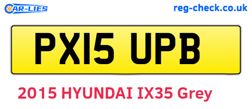 PX15UPB are the vehicle registration plates.