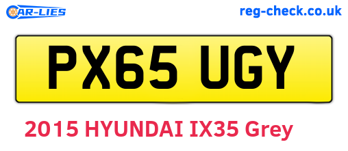 PX65UGY are the vehicle registration plates.