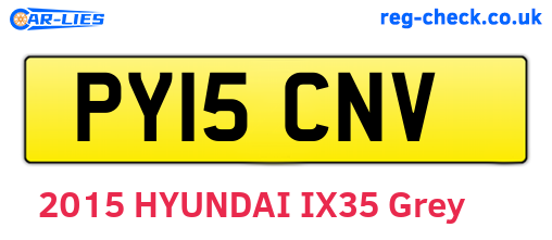 PY15CNV are the vehicle registration plates.