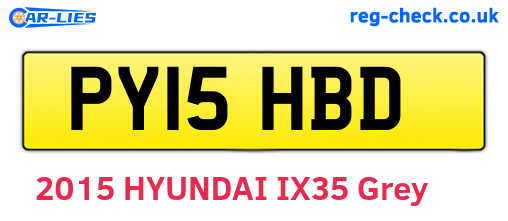 PY15HBD are the vehicle registration plates.