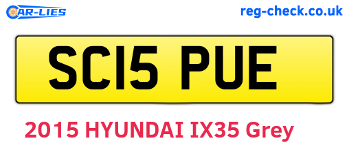 SC15PUE are the vehicle registration plates.