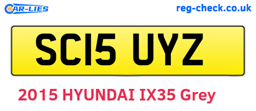 SC15UYZ are the vehicle registration plates.