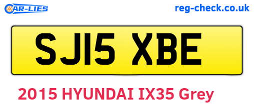 SJ15XBE are the vehicle registration plates.