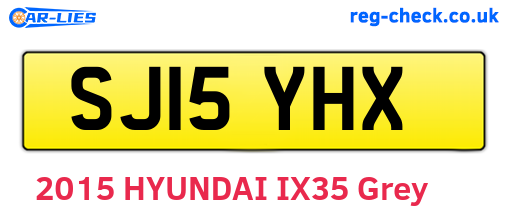SJ15YHX are the vehicle registration plates.