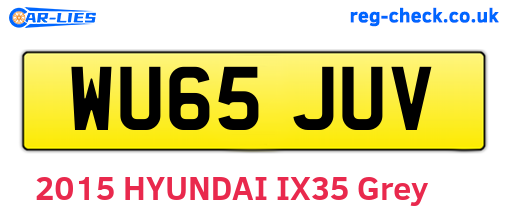 WU65JUV are the vehicle registration plates.