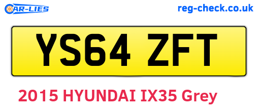 YS64ZFT are the vehicle registration plates.