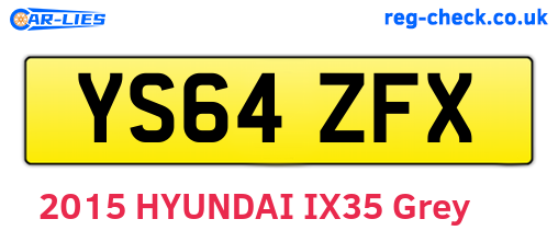 YS64ZFX are the vehicle registration plates.